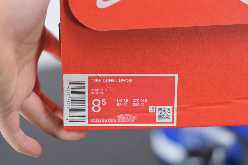 nike sb dunk low ncaa kentucky syracuse university white/blue cu1726-006