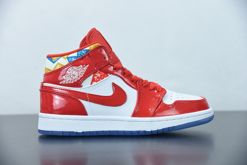 air jordan 1 mid red patent dc7294-600