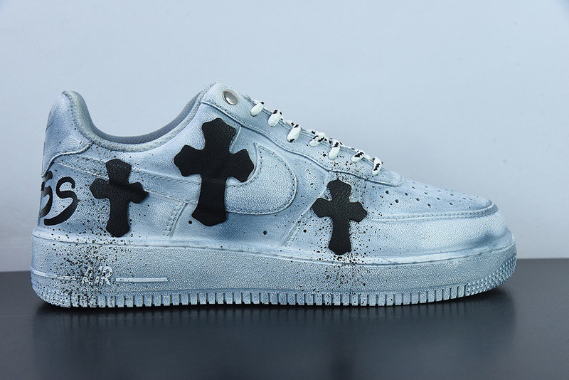 air force 1''07 low"white blue chrome hearts