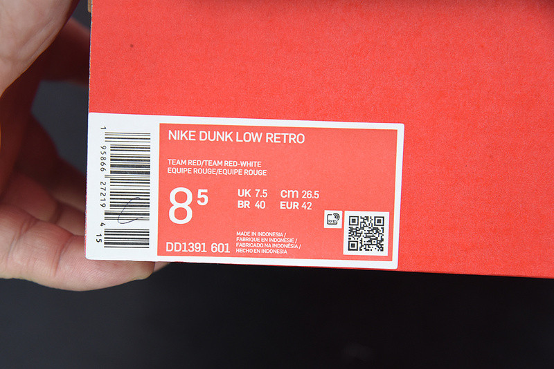 nike dunk low team red dd1391-601
