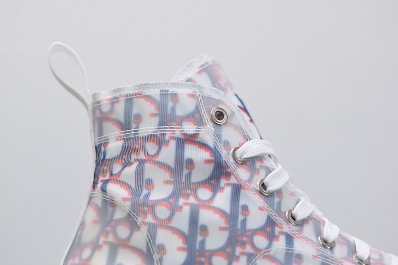 dio* b23 high-top sneaker in blue & red oblique