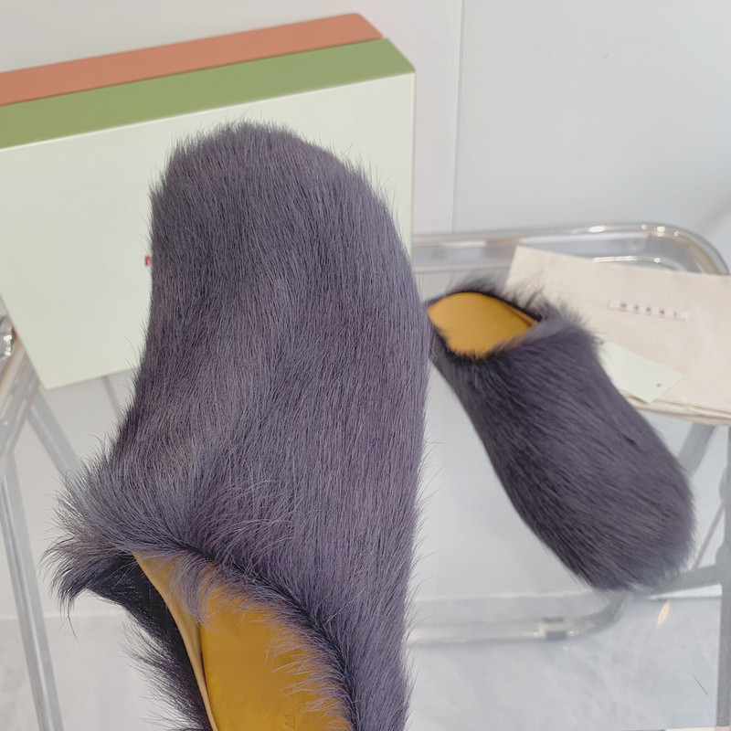Marni calf hair slippers