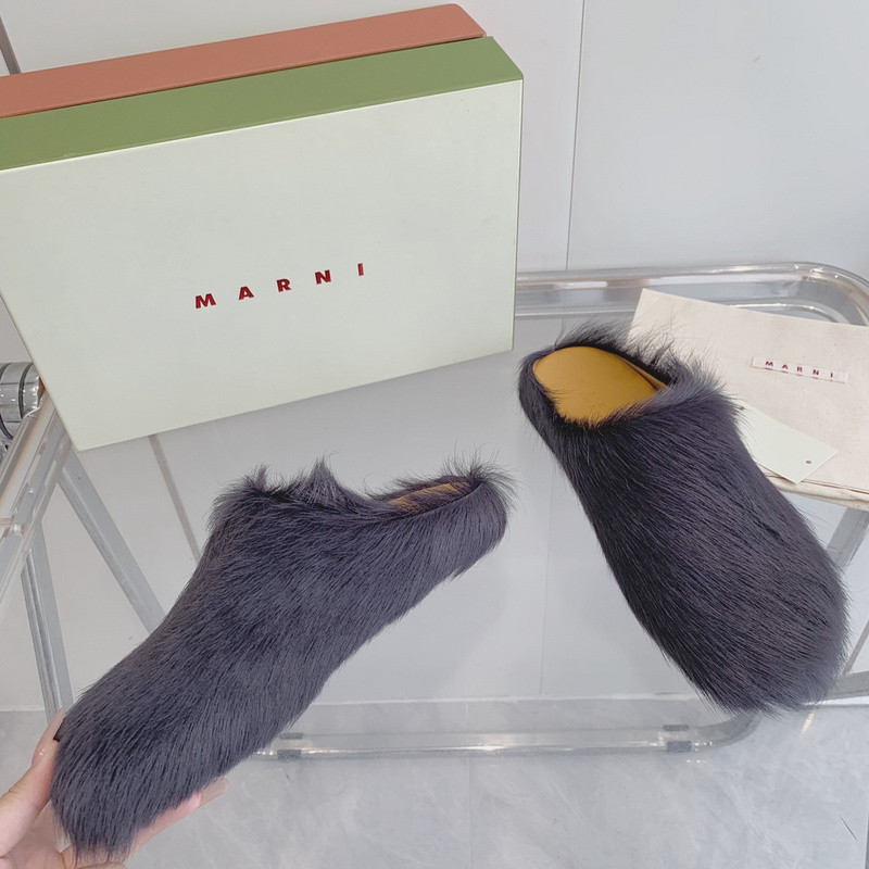 Marni calf hair slippers