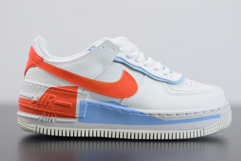 nike air force 1 shadow "summit white team orange" cq9503-100