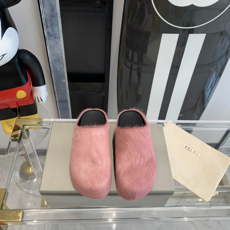 marni calf hair slippers